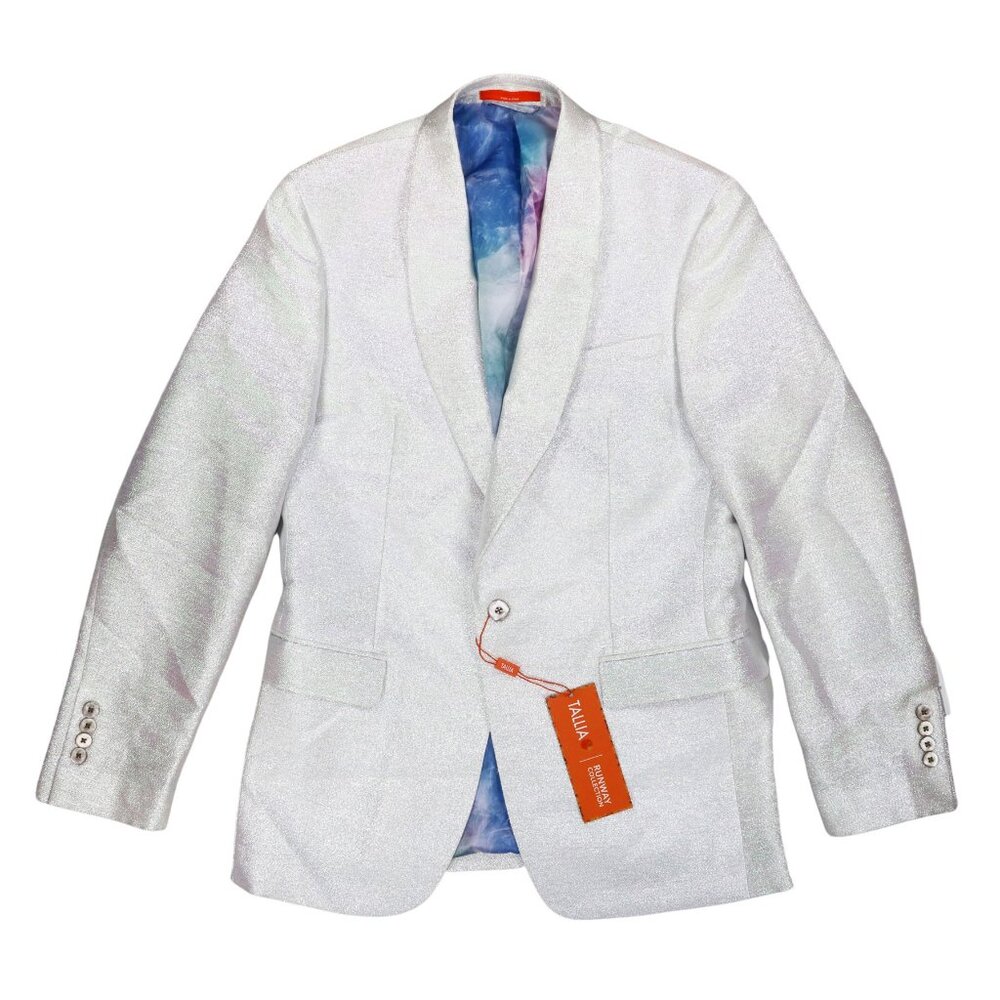 Tallia Runway Collection Vibrante Glitter Finish Sport Coat Blazer S NWT White